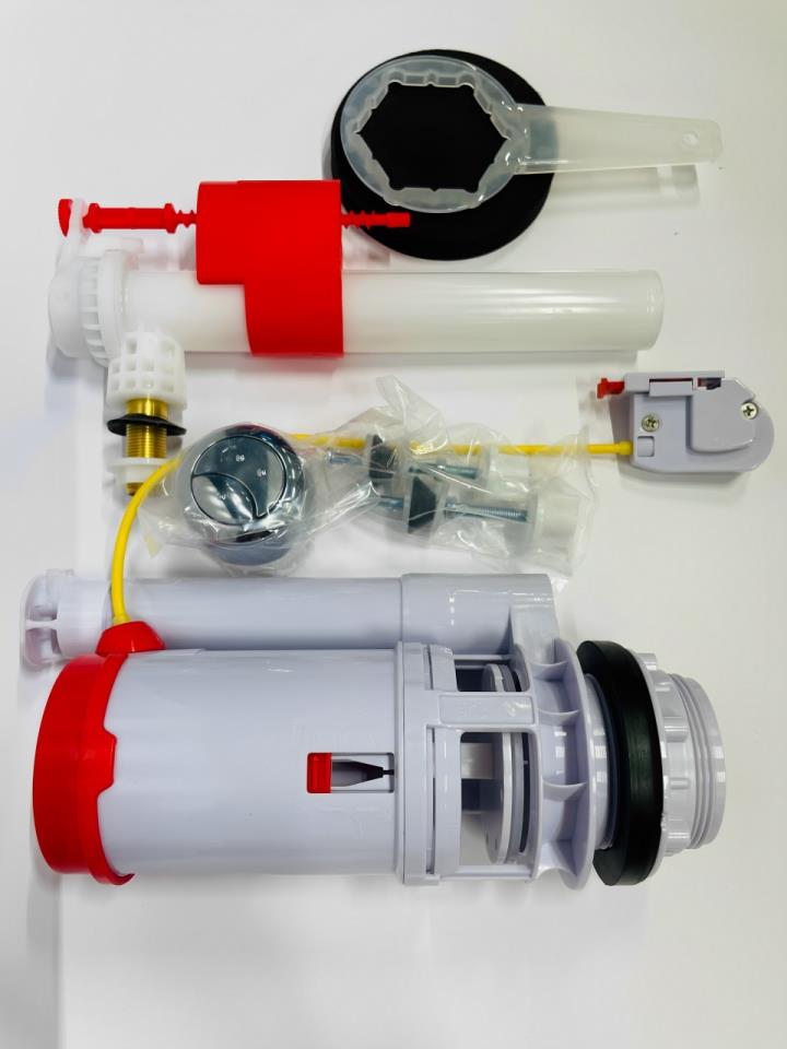 Mécanisme de Chasse Complet avec Poussoir à Cable et Robinet Latéral