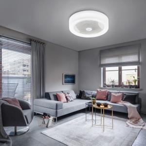 AIR-LIGHT CROWN - Ventilateur de plafond blanc Ø40cm 95W avec couronne d'éclairage LED